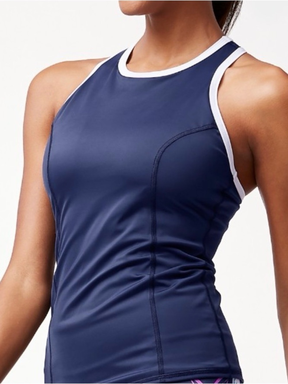 XS Navy Tommy Bahama Athletic Racerback Tank Top with White Trim